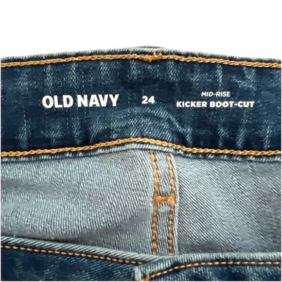 NWT Old Navy Kicker Boot-Cut Jeans Womens Plus Size 24 Med Wash Stretch Cowgirl - Picture 3 of 10